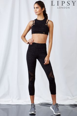 Lipsy Snake Print Mesh Legging